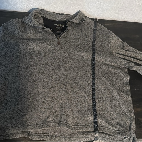 Haggar In Motion Taupe Knit Fleece 1/4 Zip Pop Over Sweater Size XXL - Picture 6 of 6
